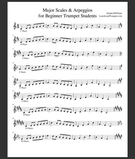 Trumpet arpeggios for beginners