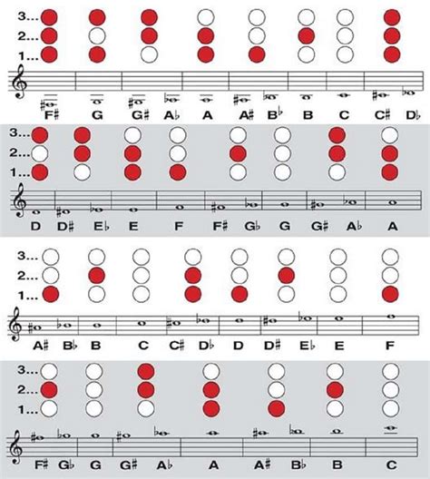 Trumpet Bb fingering