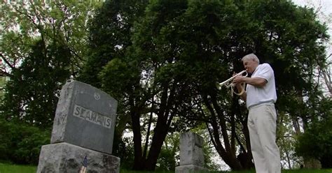 Trumpet player in a military ceremony