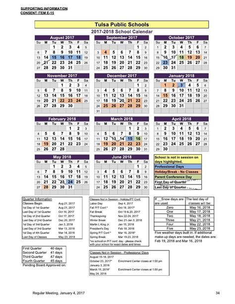 Tulsa Schools Calendar Image 8