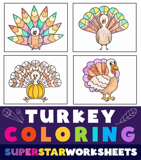 Turkey coloring ideas for kids