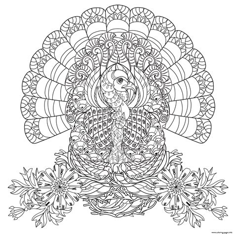 Turkey coloring pages for adults