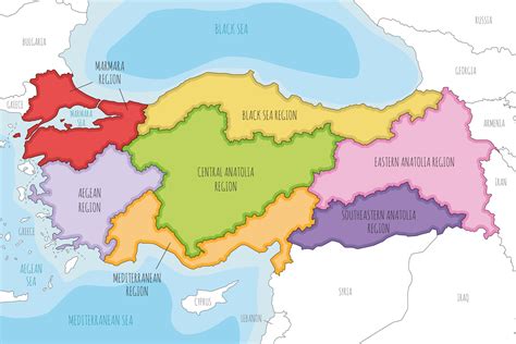 Turkey Regions Outline Printable