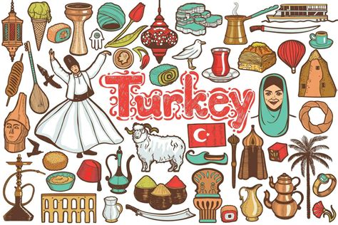 A picture of turkey symbols and decorations