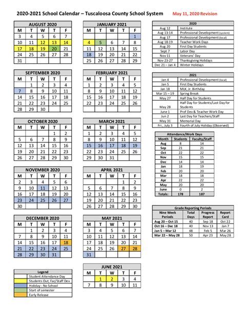 Tuscaloosa Schools Calendar Cooperation