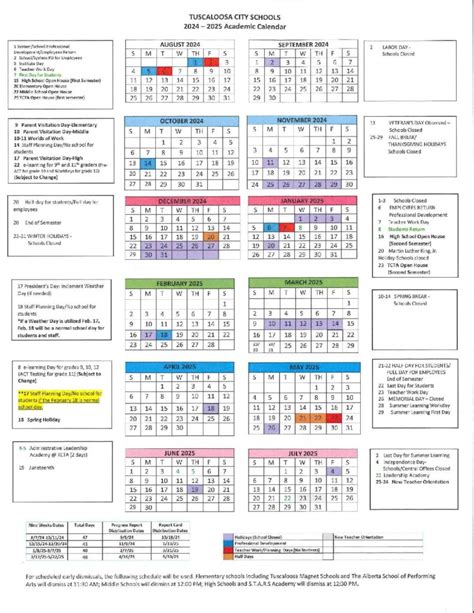 Tuscaloosa Schools Calendar Planning