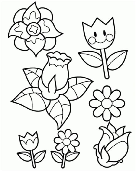 Different types of flower coloring pictures