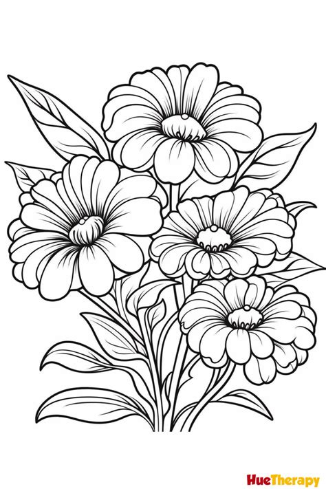 Types of flower coloring pages