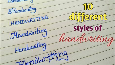 Types of handwriting