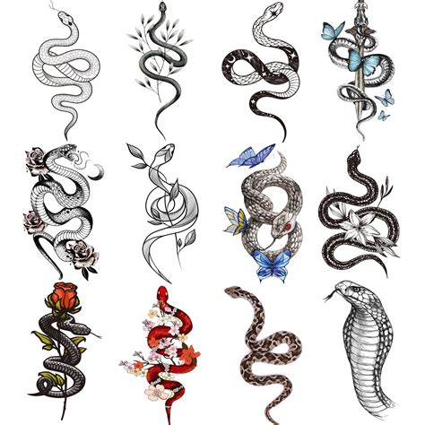 Types of Snake Temporary Tattoo Designs