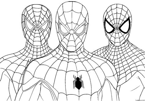 Variety of Spiderman coloring pages