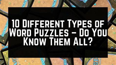 Types of Word Puzzles