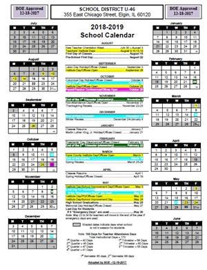 U-46 Calendar Deadlines