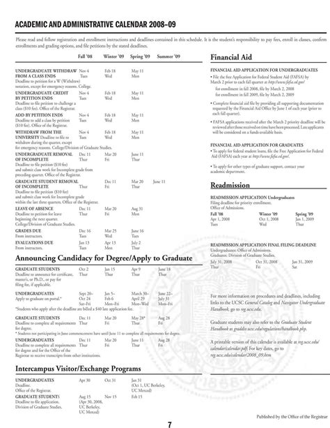 UC Merced Fall Semester Calendar