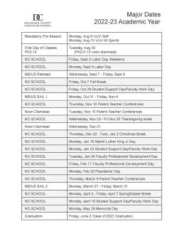 Udel Academic Dates