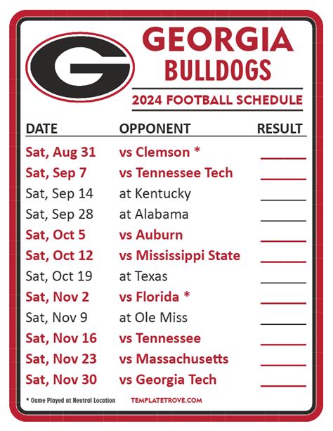 UGA calendar view