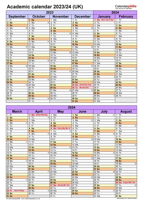 UK Academic Calendar Deadlines