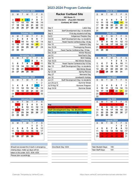 Understanding the Cortland Calendar