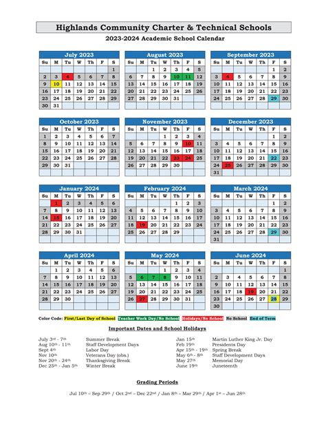 Understanding the HCC Calendar