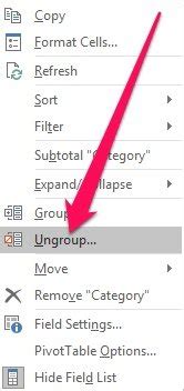 Ungroup Command