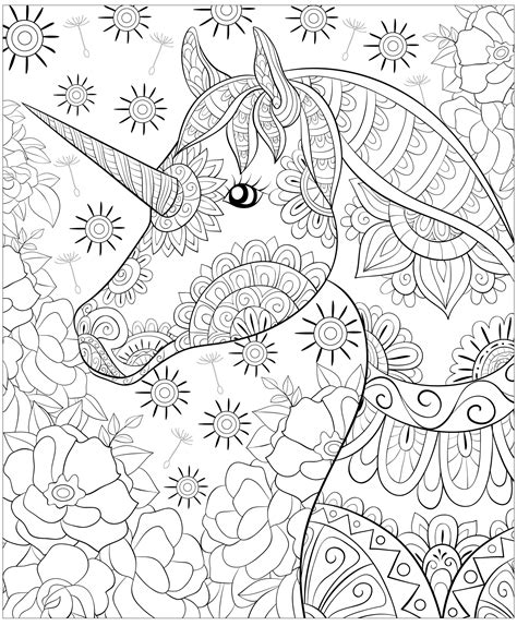 Unicorn Coloring Pages Abstract