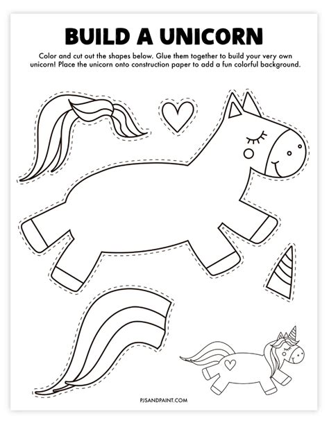 Unicorn printable art designs for crafts