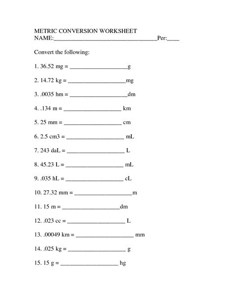 Unit conversion practice