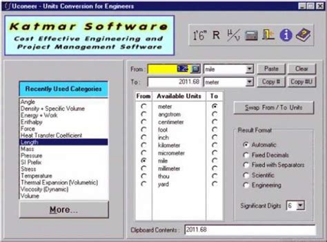 Unit conversion software