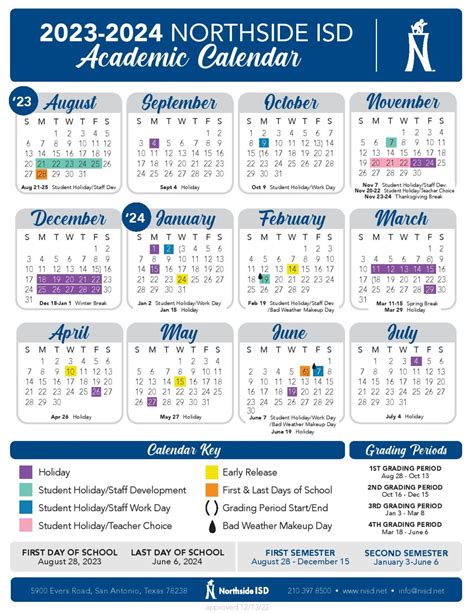 United ISD Calendar Layout