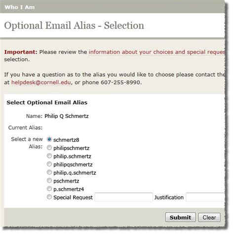 University of Washington Email Alias Access