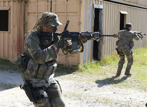 Soldiers training in an urban environment