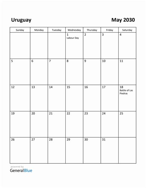 Uruguay Calendar Activities