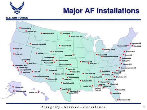 US Air Force Bases in Continental United States