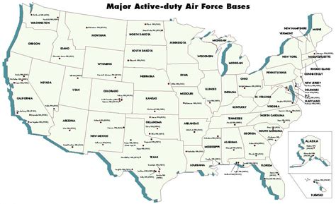 US Air Force Bases Map