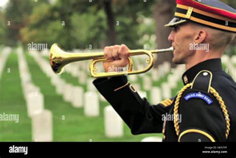 US Army Bugler Playing Reveille