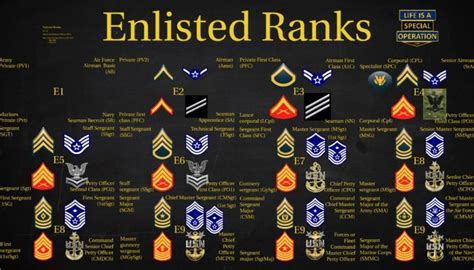 US Army Enlisted Ranks Structure