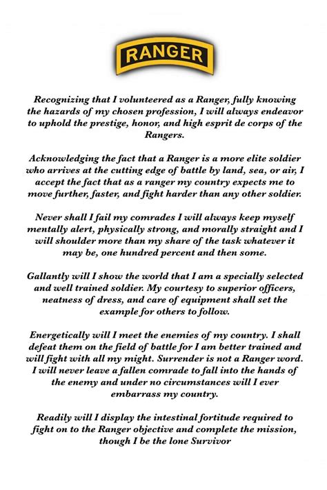 US Army Ranger Creed memorial