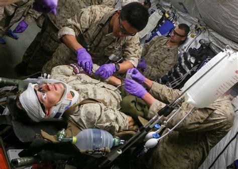 US Marine Combat Medics in Action