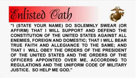 US Marine Corps Oath Ethics