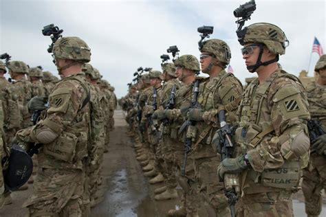 US Military personnel in formation