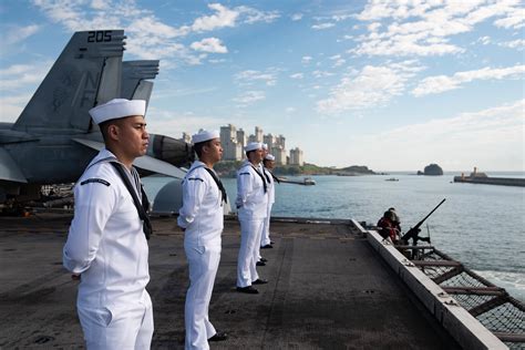 US Navy aircraft carrier in action