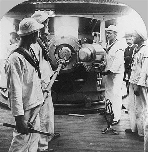 US Navy battleship gun crew