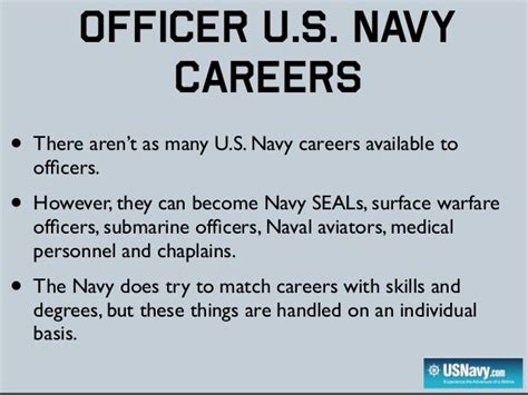 US Navy career options