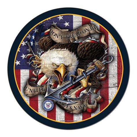 The American Eagle, a symbol of strength and courage, is prominently featured in the US Navy's emblem.