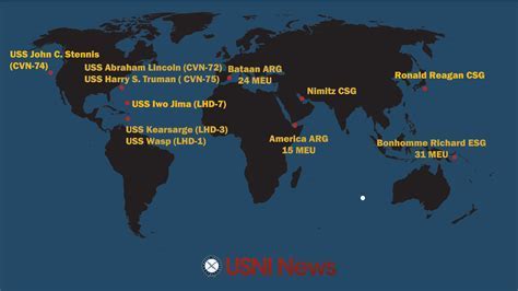 US Navy Fleet Tracking Vessel Locations And Movements