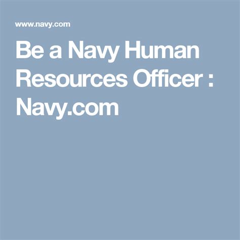 US Navy Human Resources Officer Career Guide