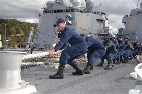 US Navy sailors at work