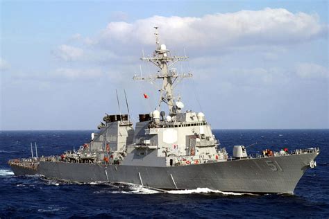 US Navy ship at sea