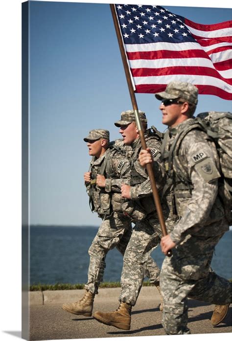 Soldier and the flag in the desert