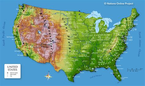 USA geographic map